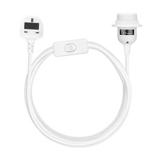 Light Bulb Holder Pendant E27 UK Plug Socket Fitting Fabric Switch Cable Lamp