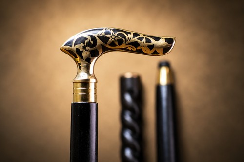 Luxury black walking cane gold - walking,