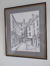 Framed Art Print Belfast Castle Arcade Pen & Ink Drawing By James Dunlop