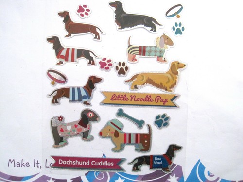 Dachshund dog stickers card - dog,