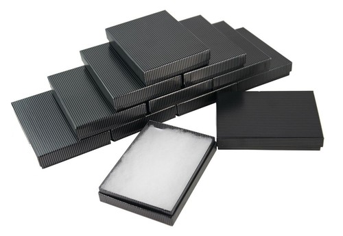 Black pinstripe cardboard - black,