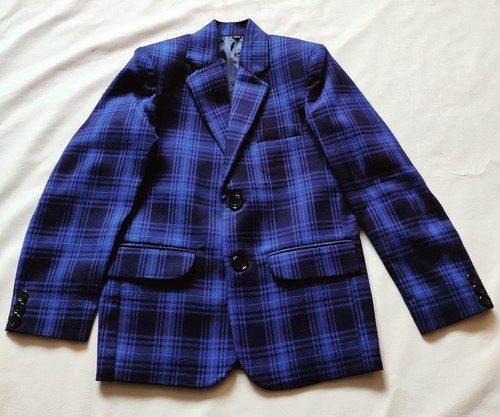 Boys blue checked - blue, blazer