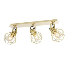 Ceiling Spotlight Bar 3 Way Multi Arm Brass Gold Effect Modern Retro Geometric
