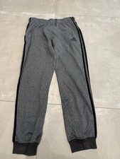 Adidas Men’s Tracksuit Bottoms Grey Med cuffed legs tie waist comfy l29 w32-34