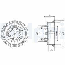 Rear Brake Drum Delphi BF43