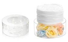 Clear Acrylic Fillable Cake Stand Round Cake Display Tier LED String Light 25×10