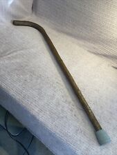 Natural Wood 33” Long - Walking Stick Bent Handle & Ferrule 1” Thick Shaft