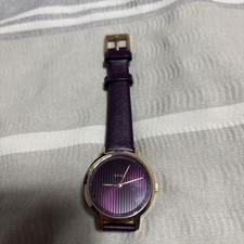 DKNY Ladies Purple Dial Leather Designer Watch WORKING