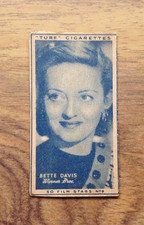Bette Davis Turf Cigarette Cards 50 Film Stars No.9 1947. Free UK Postage