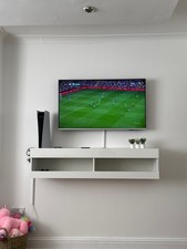 Floating TV Unit Cabinet 130cm Wall Mounted TV Stand High Gloss with LED Lights