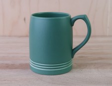 Wedgwood Keith Murray Matt Green Ribbed Tankard/Mug c1930s - 10cm tall