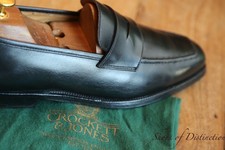 Crockett & Jones Hamilton Black Leather Tasselled Shoes Loafers Mens UK 7.5 E
