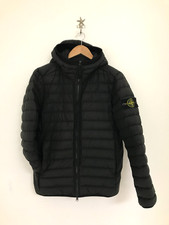 Stone Island Jacket Small Men's Black Hooded Insulated Full Zip Coat