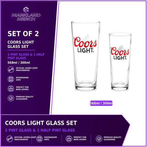Official coors light glass set - coors,