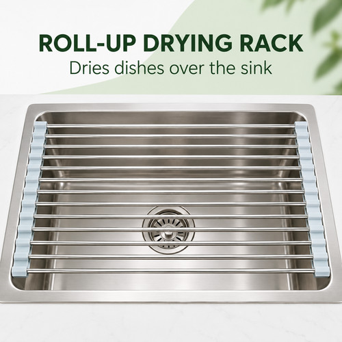 Roll dish drying rack - up,