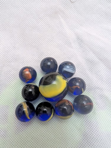 Glass marble collection blue - glass,
