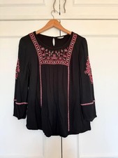 Ladies Black Embroidered Boho