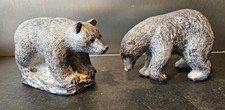Carved soapstone bears - soapstone, wolf