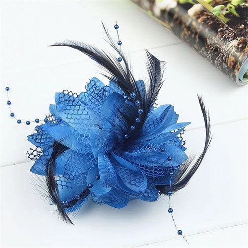 Flower feather fascinator - flower, hair