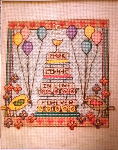 Love cherish wedding sampler - love,
