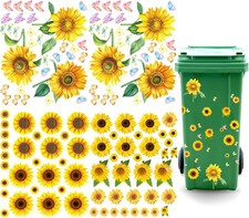 Wheelie bin stickers flowers - wheelie,