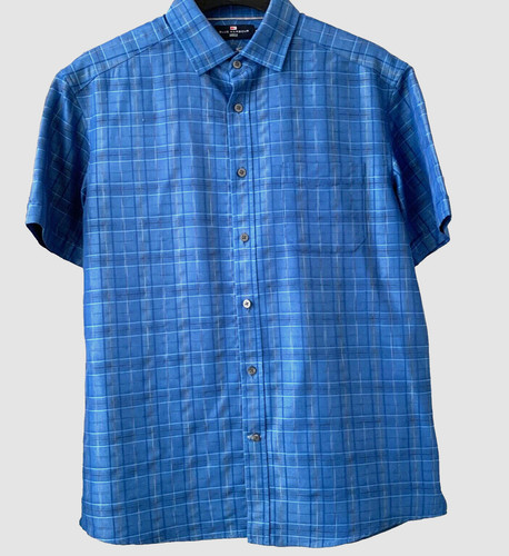 Mens blue harbour check - m&s,