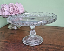 LARGE VINTAGE GLASS PEDESTAL
