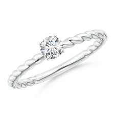 ANGARA 0.25 Ct Lab Grown Twisted Shank Diamond Engagement Ring in 14K Gold