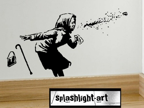 Banksy sneezing old woman - sneezing,