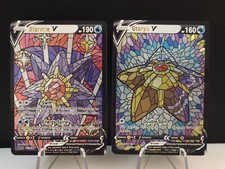 Staryu & Starmie CUSTOM Stained Glass Holo Cards -Display Only