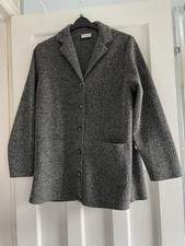 NEW BLACK WHITE LADIES JACKET BOUCLE POCKETS BUTTONS SIZE 16. 