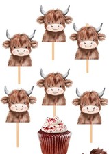 Highland Cow Cupcake Toppers