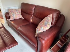 2 quality multiyork sprung base sofas suite dark brown leather new cost £7500