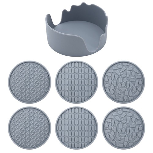 Silicone coasters round - 6x,
