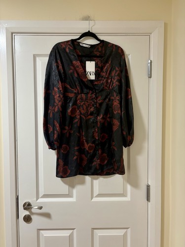 Zara womens black red floral - womens,