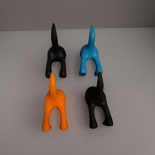 IKEA Bastis Coat Hook X4 Dog Tail Shape Orange blue  Black Lead Collar Etc