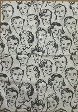 LUKE EDWARD HALL FACES - CECIL BEATON - BLACK & WHITE TEA TOWEL - NEW