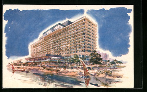 Old postcard cairo hilton - postcard, cairo,