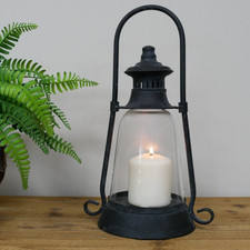 Rustic Black Metal Lantern