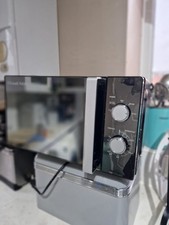 COMFEE 19L 700W Black and Mirror Mini Microwave Oven Manual Timer Mirror Design