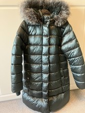 Next Padded Coat 11-12 Years Emerald Green Fur Trim Hood