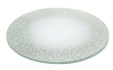 Silver Sparkle Round Glitter Glass Mirror Candle Plate Stand Coaster 15cm