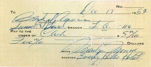 Marilyn monroe signed bank - monroe,