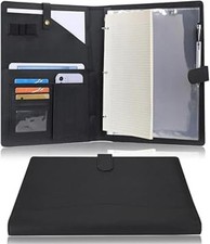 Wonderpool A4 PU Leather Portfolio Holder Ring File Document Case (PACK OPENED)