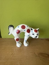 Very RARE early Lorna Bailey Cat TINY White Polka Signed in Black