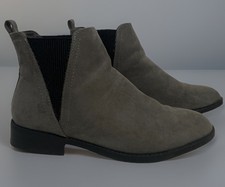 Grey Faux Suede Chelsea ankle