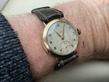 Omega Vintage Solid gold 9k 1950’s Excellent Order Great Patina Spares Or Repair