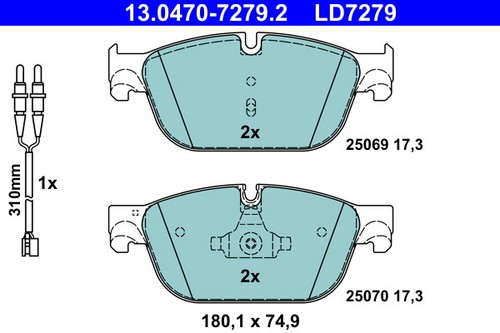 Ate 0470 7279 - brake, pad