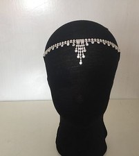 1920's GATSBY CRYSTAL DIAMANTE DROP Tassel CHARM HEADBAND HAIR WEDDING Bridal