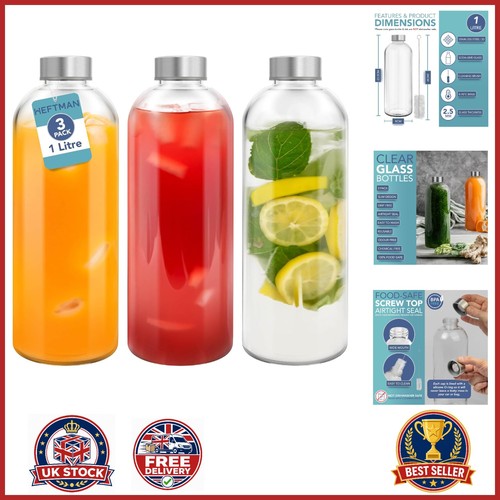 Litre glass water bottles - water,